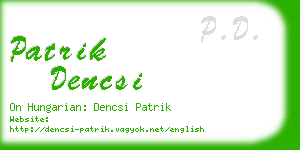 patrik dencsi business card